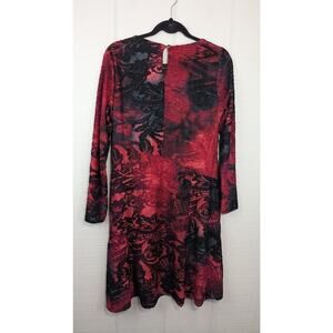 Picadilly Dress Small Long Sleeve Textured Floral Velvet Pattern Whimsygoth